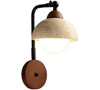 LED Wall Sconce Japanese Style Retro Natural Yellow Travertine Modern Nordic 3 Color Dimming Light Rural Farmhouse Lamp Living Room Dining Bedroom Bedside Study