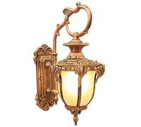 LED Wall Sconce Light Antique Bronze Vintage Aluminium Lamp Frosted Glass Lampshade Outdoor High Temperature Resistant Bracket for Doorpost/Corridor/Garden/Patio (Height: 53cm)