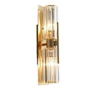 LED Wall Sconce Light Gold K9 Crystal Brushed Brass Finish Vintage ing, Indoor Bedroom s, Mounted Lamp Bathroom Vanity Fixture for Hallway Living Room, Set of 2