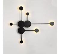 LED Wall Sconce Light ing Black Dots and Lines Design Decorative Fixture 2700K-3000K Warm Indoor Fixtures Lamp for Bedroom Living Room Hallway (6Light)