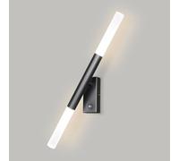LED Wall Sconce Light Linear Metal Modern Long Strip 6W ing, 180° Rotatable Acrylic Lamp Bedroom Bedside Living Room Fixture with On/Off Switch