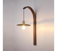 LED Wall Sconce Mid Century Modern Glass Wood Hanging Hallway Light Fixture Vintage Amber White Ceramics Gooseneck Farmhouse Lamp Bedroom Living Room Bathroom