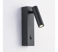 LED Wall Sconce Modern Bedside Reading Button Switch Nordic Creativity Bedroom Light Writing Desk Mid Century Minimalist Black Lamp Spotlight 350° Rotatable 90° Foldable