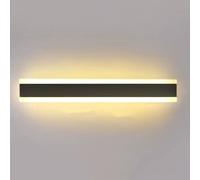 LED Wall Sconce - Modern Rectangular Indoor Dimmable Strip Light for Hallway, Bedroom, Living Room, Bathroom, Kitchen - Black
