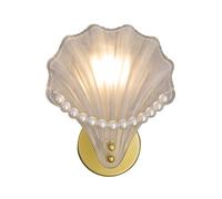 LED Wall Sconce Modern Sea Shell Lamps Frosted Glass Lampshade Indoor Lighting Bedroom Dining Room Aisle Decor Lustre