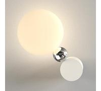 LED Wall Sconce Modern White Wall Lamp 5W Simpe Bedside Wall Light, 3000K/4000K/6000K Adjustable, Chrome Indoor Hardwired Iron Wall Sconces for Bedroom Living Room Hallway