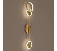 LED Wall Sconce Nordic Linear Living Room Modern Minimalist Ultra-Thin Brass Bedside Light Creativity Golden Bedroom Lamp Mid Century Hallway Lantern Stairs Balcony Study