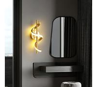 LED Wall Sconce Spiral Wall Lamp Lighting 12W Contemporary Indoor Sconces Copper Wall Mounted Lights Pendant lamp for Stairs Hallway Bedside Living Room Aisle