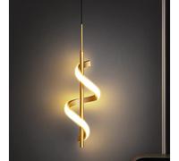 LED Wall Sconce Spiral Warm White 3000K Sconces Lighting 12W Contemporary Indoor Wall Lamp Copper Wall Mounted Pendant Lights for Stairs Hallway Bedside Living Room Aisle