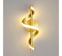 LED Wall Sconce Spiral Warm White 3000K Sconces Lighting 12W Contemporary Indoor Wall Lamp Copper Wall Mounted Pendant Lights for Stairs Hallway Bedside Living Room Aisle