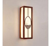 LED Wall Sconce Vintage Wood Wall Light Rectangle Wall Lamp, Oriental Traditional Wall Mount Lighting Fixture, 18W Wall Sconces Indoor Wall Wash Lights for Living Room