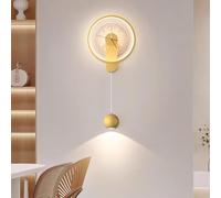 LED Wall Sconces Clock Creative with 3 Colors Lighting Design Light Black Mounted Modern Decor for Living Room Dining Office Kitchen Lamp