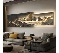LED Wall Sculptures Art With Light Plug In Power, Hanging Imitation 3D Textured Wall Decor, Decorative Art For Living Room Bedroom Hallway Entrance Home Interior (E 70.8x19.6in)