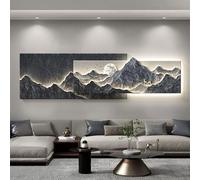 LED Wall Sculptures Art With Light Plug In Power, Hanging Imitation 3D Textured Wall Decor, Decorative Art For Living Room Bedroom Hallway Entrance Home Interior (D 118.1x33.4in)
