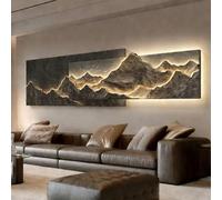 LED Wall Sculptures Art With Light Plug In Power, Hanging Imitation 3D Textured Wall Decor, Decorative Art For Living Room Bedroom Hallway Entrance Home Interior (B 70.8x19.6in)