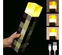 LED Wall Torch Night Light,USB Rechargeable Lighting,Light-up Wall Torch with 3 Lighting Levels,11 Inch Bedside Lamp Gaming Room Decor, Hallway Decor,Home Decor Room,Video Game Gifts and Collectibles