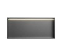 LED Wall with Stripes Stainless Steel Shelf 4000K LED Lighting Modern Wall Cabinet Stylish Storage Solution for Home Decor and ion