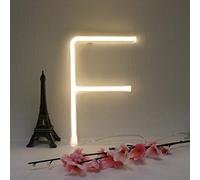 LED Warm White Neon Letters Sign Night Lamps Light up Alphabet Neon Signs Battery/USB Operated Wall Decorative Lights for Wedding Birthday Party Christmas Anniversary Home Bar Club Decoration(F)