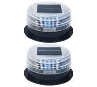 Led Warning, 2 Pcs Solar Light, Monocrystalline High-Efficiency, Abs Material, 12 X 12 X 6.5 Cm, Night Safety for Construction Vehicles, Available in Green, Blue, Red, Orange