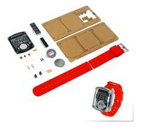 LED Watch DIY Kit with Red LED Digital Display, Electronic Clock Assembly Circuit Board for Soldering Practice, Learn Soldering Electronics with for Arduino Style(Red)