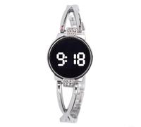 LED Watch With User-Friendly Touch Interface And Integrated Steel Bracelet Strap For Cohesive Design Language(Black)