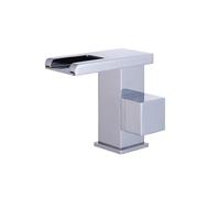 LED Waterfall Bathroom Basin Faucet Temperature Cold Hot Water Mixer Crane Sink Tap Color Change Powered by Water Flow Faucets, Faucets for Bathroom Sinks