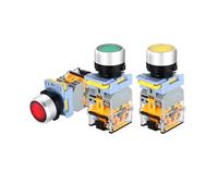 LED Waterproof Push Button Switch Reset Self Locking LA155-B1 10A 2NO2NC | Waterproof 22mm LED Push Button Switch IP65 10A 6-380V LA155-B1 1NO1NC 2NO2NC Self-Reset Self-Locking(Rosso,2NO2NC-FIXED-48V)