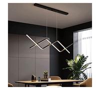 LED Wave Line Chandelier Long Linear Kitchen Island Pendant Light Modern Minimalism Hanging Lamp Ceiling Fixture for Living Room Dining Room Pool Table Restaurant (Color : Black, S Beauty Comes