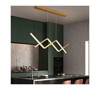 LED Wave Line Chandelier Long Linear Kitchen Island Pendant Light Modern Minimalism Hanging Lamp Ceiling Fixture for Living Room Dining Room Pool Table Restaurant (Color : Gold, Si Beauty Comes