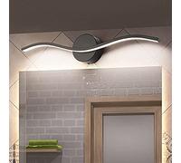 Led Wavy Bathroom Mirror Light Waterproof Mirror Cabinet Lamp Creativity Wall Lamp Made of Aluminum 3000K Bedroom Make-Up Light/60Cm12W