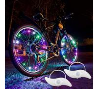 LED Wheel Lights for Students and Adults, Colourful Spoke Accessories with 3 Flashing Modes, Easy Install Bicycle Wheel Lamps for Night Riding, Fun Cycling Gift Idea for Students and Families Outdoors