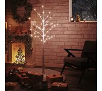 LED White Birch Tree Warm White 72 LEDs 150 cm Berkfield Home White One Size