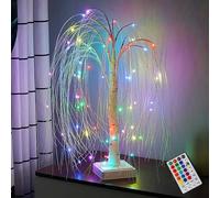 LED Willow Tree Light,16 Color RGB Glowing Willow Table Lamp,60 LED Light Multi-Colored Willow Tree Night Light with Remote Control for Christmas Wedding Party Bedroom Decoration