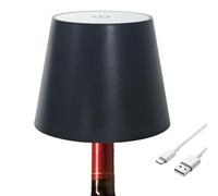 LED Wine Bottle Lamp,3 Colors Dimmable Wine Bottle,2000mAh USB Rechargeable Bottle Light,Night Light Touch Control Cordless Table Light Bedside Lamps,Wine Bottle Night Light for Bar Bedroom (Black C)