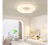 Led with Remote Control Ceiling Light 66W Acrylic White Lampshade Living Room Lamp Nordic Flower Bedroom Lamp Dining Room Living Room Study Corridor Office, One Color, 50cm