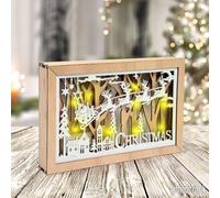 LED Wooden Christmas Santa Sleigh Scene
