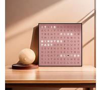 LED Word Clock, Electronic Accent Wall Clock, Multi-mode Adjustment & Anging Buckle Design, Wall-Mounted or Tabletop, USB Powered, Easy-to-Read Time Display for Nighttime or Dimly Lit Environments