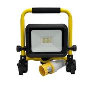 LED Work Light 110V Plug in Folding Flood Light IP54 Rated 20W Portable Stand Work Lights with 16 Amp Plug Floodlight for Job Site Lights, Construction Maintenance, Garage, Worksites