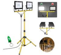 Led Work Light 2X50W Twin Site Lights Ip65 Tripod Flood Portable Inspection Lamp