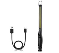 LED Work Light 800 lumens 2800mAh Rechargeable Work Light Magnetic Torch COB Work Light Handheld Portable Worklight Inspection Lamp for Car Repair Machine Garage Emergency(2 Pack) (Grey)