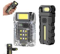 LED Work Light, 800 Lumens Rechargeable Mini Flashlight with 180° Rotating Head, Portable Keychain Design, 3 Modes for Outdoor and Home Emergencies