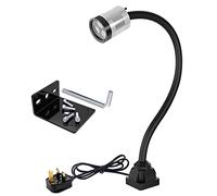 Led Work Light 9W 230V 500mm Flexible Gooseneck Screw Fixed Base, for CNC Lathe Industrial Machine Tool, (UK Plug)