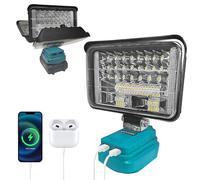 LED Work Light for Makita 18V Battery, 60W 5400LM Cordless Task Light, Battery Site Light with 2 USB Port (Tool Only)