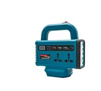 LED Work Light Inverter for BL1830 BL1840 BL1815 18V Lithium Batteries Offering 220V AC Power and Four USB Charging Interfaces