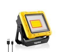 LED Work Light Rechargeable, 2000LM Bright Portable Floodlight with 360° Rotatable Magnetic Base, Battery Powered Outdoor Security Light with Power Bank for Garage Workshop Camping (1 Pack)