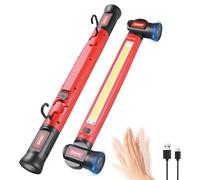 LED Work Light Rechargeable, 3000 Lumens Magnetic Inspection Light with Sensor Control, 5200mAh Mechanic Light Bar for Garage, Workshop, Car Repair