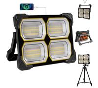 led Work Light Rechargeable 300W Outdoor Rechargeable Work Light Battery 26000 mAh Battery with Solar Panel - IP66 for Construction Site, Camping, Garage & Emergency