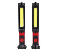 LED Work Light Rechargeable Portable Floodlight with 360° Rotation for Camping and Emergency 2 Pack (Red)