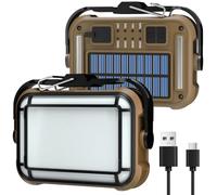 LED Work Light Rechargeable Spot Light Portable Camping Light USB+Solar Rechargeable 3600mAh Security Light 600LM Super Bright Flood Light Waterproof for Outdoor Emergency