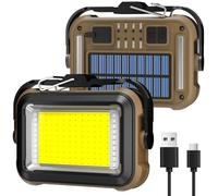 LED Work Light Rechargeable Spot Light Portable Camping Light USB+Solar Rechargeable 3600mAh Security Light 1000LM Super Bright Flood Light Waterproof for Outdoor Emergency